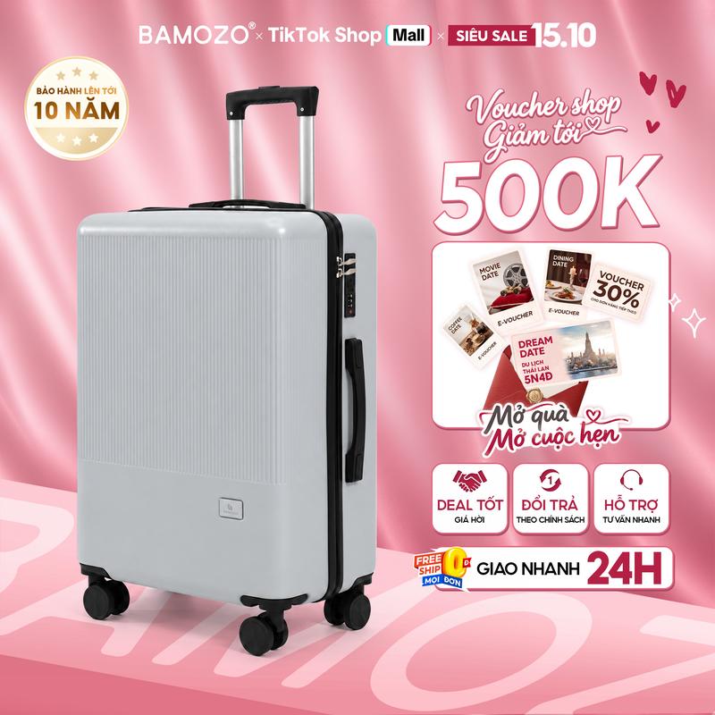[HÀNG MỚI VỀ] Vali Du Lịch BAMOZO ZIPGO Size 20/24 Inch – ABS Cao Cấp, Bánh Kép Xoay 360°, Vân Nhám Chống Trầy, Khóa Số, Trọng Lượng Tối Ưu, Bảo Hành 5 Năm_ZIPGO