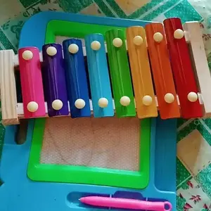 Basic Kayu Edukasi Sensory Montessori Mini Round Beads Jam Puzzle 3D Shape Geometri Xylophone Mainan Anak