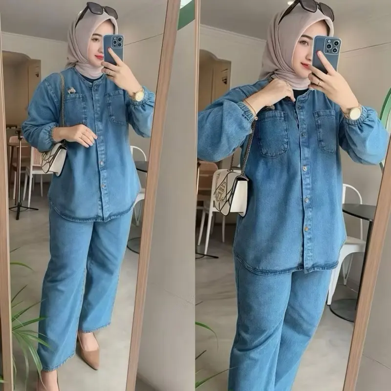 Biru muda jeans