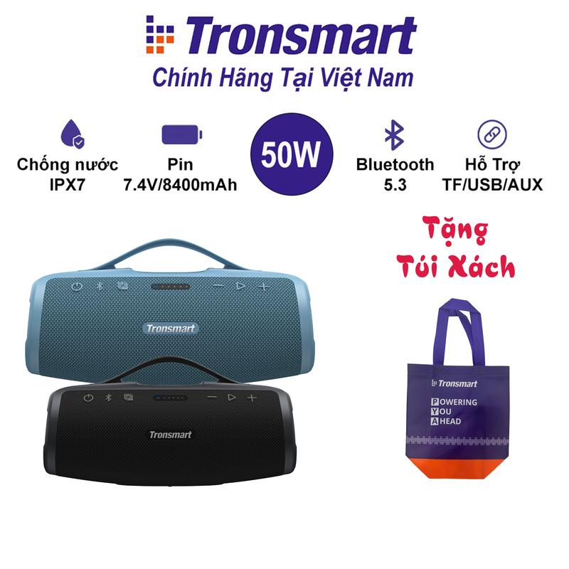 [Tặng túi xách] Loa Bluetooth Tronsmart Mirtune S100, 50W, Có App Riêng Chỉnh Âm Thanh, Có Củ Loa Bass Riêng Nghe Nhạc Bass Khỏe Chất âm trong,  , SoundPulse, Hỗ Trợ TWS, Thẻ TF Micro, Kháng nước IPX7 - Bảo hành chính hãng 12 tháng