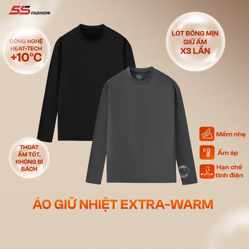  Áo Giữ Nhiệt Nam HEAT-TECH Extra-warm 5S FASHION Lót Nỉ Bông Mặt Trong Cực Ấm Trơn Basic  M0AGN25005-M0AGN25002 