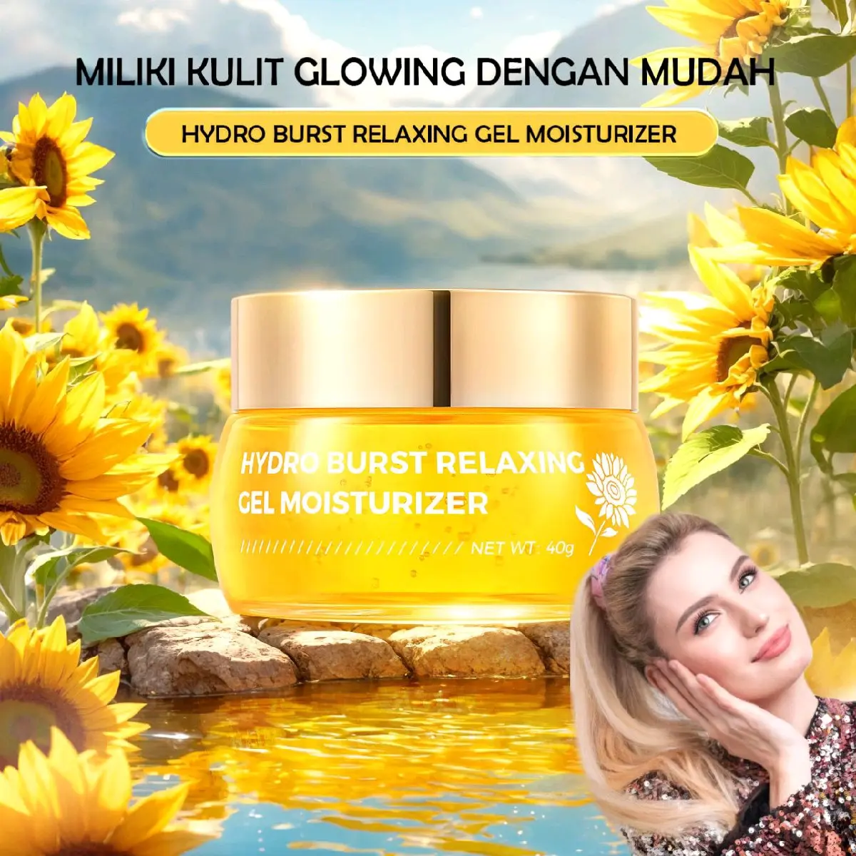 MOISTURIZER Hydro Burst Relaxing GEL Perawatan Wajah Shine Russia +