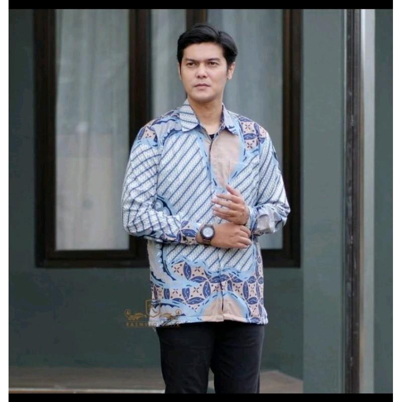 ATASAN BATIK PRIA. KEMEJA BATIK WARNA BIRU/BLUES 4