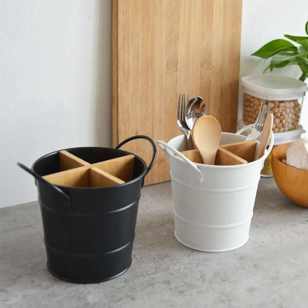Fork Racks Cooking Tool Kitchen Storage Bucket Kitchenware Chopstick Holder Bamboo Tableware Holder Cutlery Organizer Spoon Stand