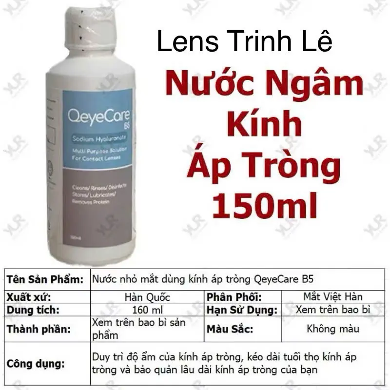 Nước ngâm lens Qeye Care B5 140ml- dung dịch rửa kính áp tròng chính hãng Hàn Quốc date 2026