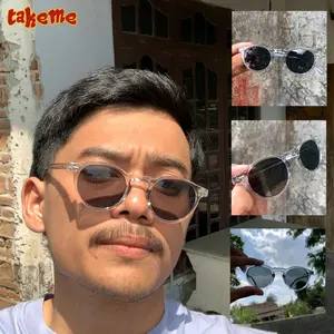 Baiyoo-Kacamata Hitam Gaya retro klasik-kacamata anti silau-kacamata vintage-kacamata frame kecil Sunglasses