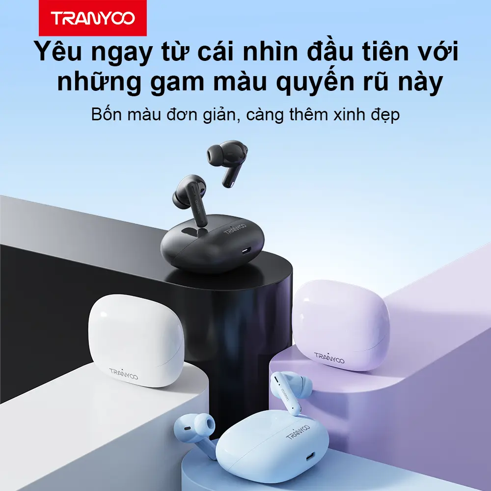 TRANYOO Tai Nghe Bluetooth TRANYOO T-M26 Bluetooth 5.3 Khử Tiếng Ồn Thông Minh Chức Năng Nghe Gọi Chơi Game Thời Lượng Pin Lên Đến 6 Giờ - Bảo Hành Chính Hãng Nhét Tai Nghe Nhạc Earphone di động trong tai bass sound | BigBuy360 - bigbuy360.vn TRANYOO Tai Nghe Bluetooth TRANYOO T-M26 Bluetooth 5.3 Khử Tiếng Ồn Thông Minh Chức Năng Nghe Gọi Chơi Game Thời Lượng Pin Lên Đến 6 Giờ - Bảo Hành Chính Hãng Nhét Tai Nghe Nhạc Earphone di động trong tai bass sound | BigBuy360 - bigbuy360.vn