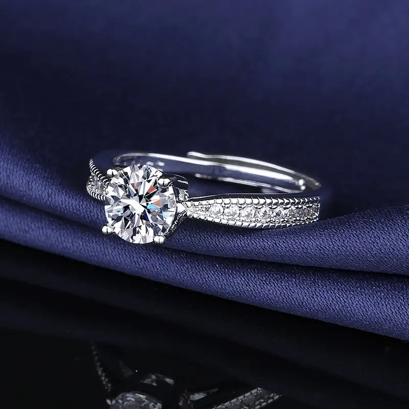 Cincin Wanita Jewellery Ring Kawin Aksesoris Pasangan Cowo Pria Adjustable Berkualitas High Quality Perhiasan Elegan Cantik Mewah 1 Carat Couple Grade VVS1 Garansi 1 Tahun COD 09 5