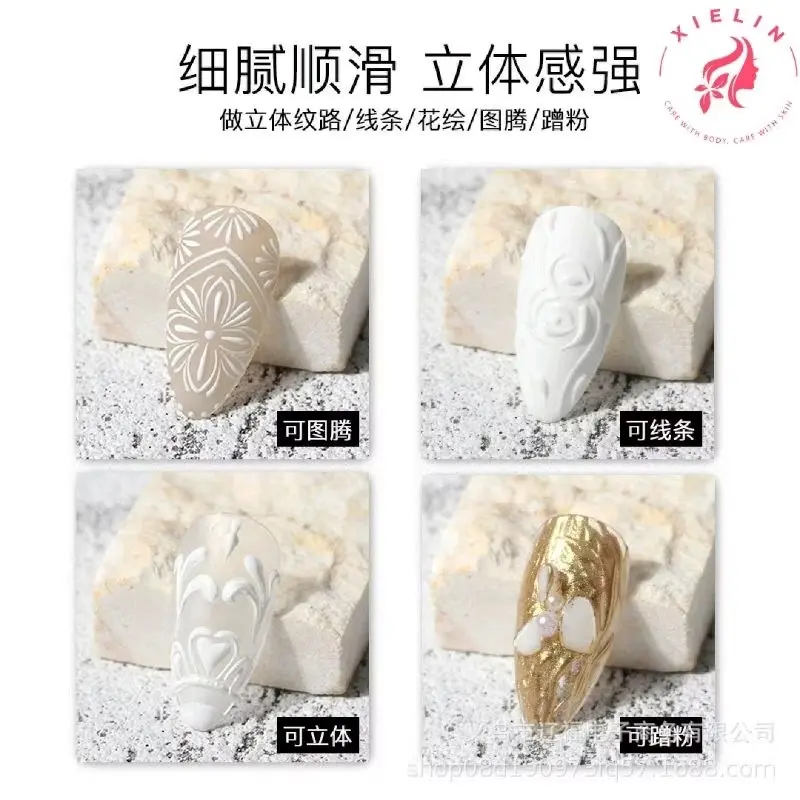 MONJA NAIL GEL 3D PAINTED EMBOSSED GLUE FOR  NAIL ART DESIGN 4
