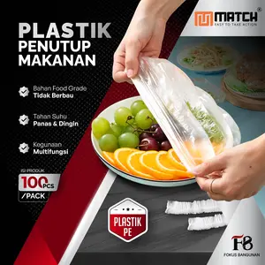 MATCH Plastik Penutup Makanan Piring Mangkuk Food Grade Anti Debu / Plastik Karet / Shower Cap Penutup Kepala 2954