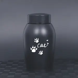 Columbarium Stainless Steel Pet Ashes Urn Black Portable Pet Cremation Urn Moisture-Proof Memorial Pet Urn For Small Animals - Style 3