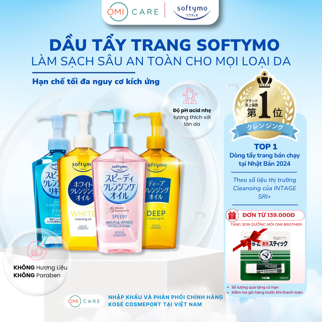 Dầu Tẩy Trang Làm Sạch Sâu SOFTYMO KOSÉ 230ml - Không Cồn, Không Paraben, Làm Mềm Tế Bào Sừng Và Giữ Ẩm Cho Da
