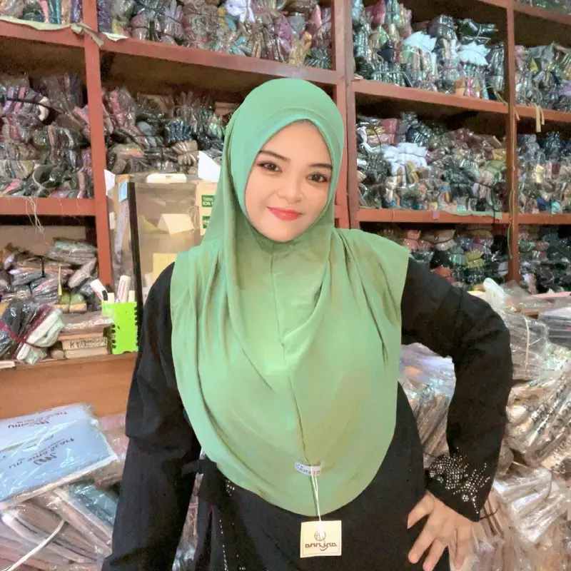 (Isi 5 pcs)JILBAB ALAWIYAH size L BY ARINA HIJAB JERSEY Kerudung Wanita Muslim Instan 1