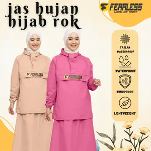 Jas Hujan Hijab Wanita Bahan Tebal Setelan Dewasa Wanita Model Rok Fearless Authentic