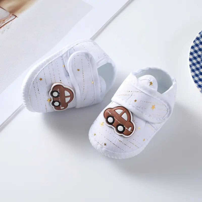 Giày Vải Bé Trai Bé Gái 0-12 Tháng Tuổi Giày Đi Bộ Thiết Kế Họa Tiết Hoạt Hình Trọng Lượng Nhẹ 4