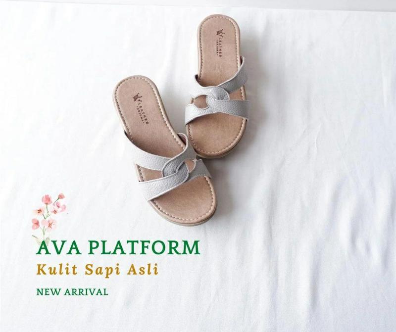 Sandal Wedges 3 cm Wanita Kulit Sapi Asli Garut Ava Series 5