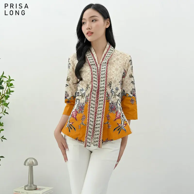 Evercloth Prisa Blouse Wanita Atasan Wanita Blouse Kutubaru Batik 1