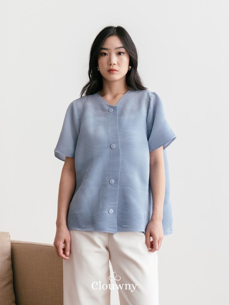 Product Introduction of Clouwny Arya Basic Pleats Top Atasan Wanita Premium Pleats Fit to XL Baju Cewek Dewasa Casual 11