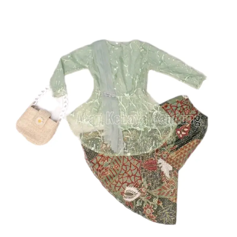 (AKB1) Setelan Baju Kebaya Anak Perempuan Model Rok duyung Cocok umur 4-14 tahun fashion keren kekinian Bordir 6