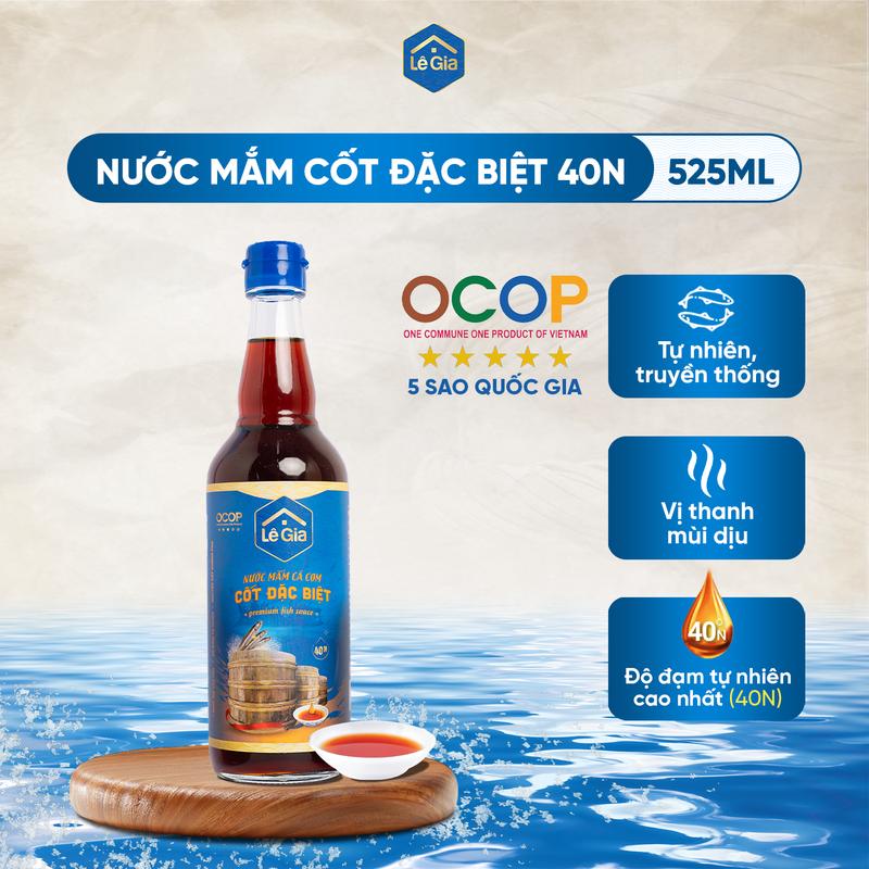 OCOP 5 sao quốc gia Lê Gia nước mắm cốt Đặc biệt 525ml Gia Vị truyền thống cho cả nhà