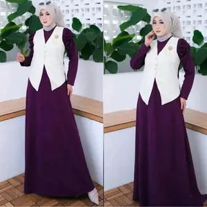 ALLEA GAMIS WANITA MUSLIMAH VEST KNIT PREMIUM TWO TONE