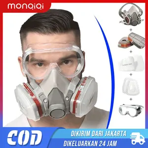 7 In1 6200 Masker Gas Masker DebuPerlindungan Filter Uap Beracun RespiratorSetengah Masker Half Facepiece Respirator