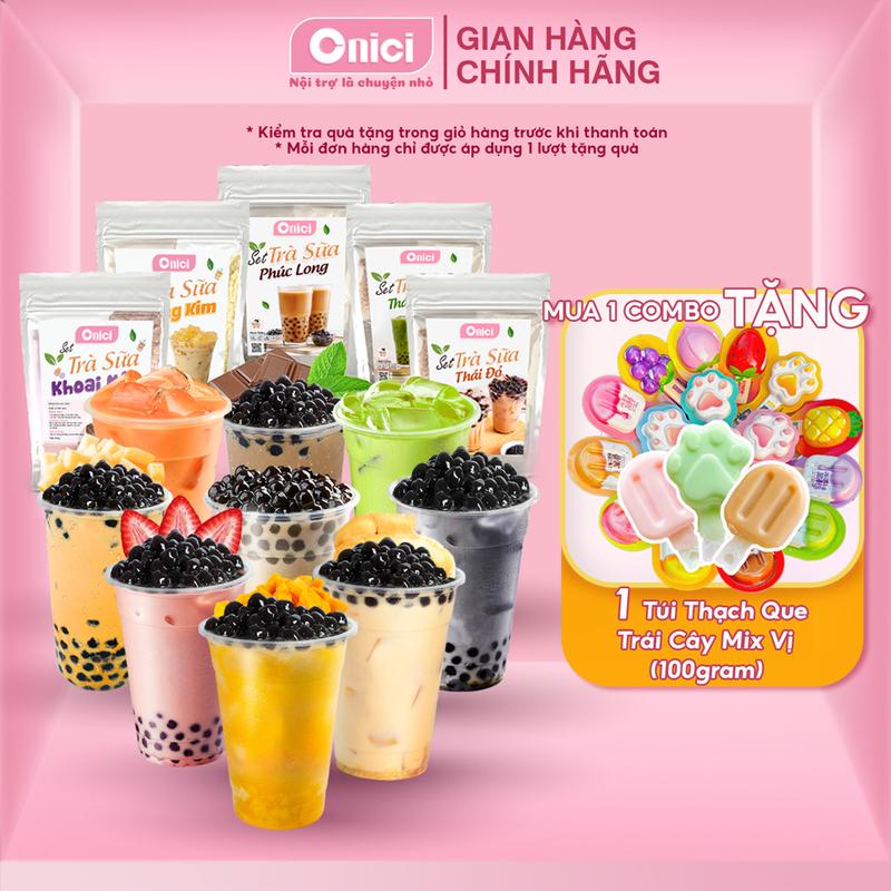  Combo 2 vị trà sữa tự chọn nấu được 30 35 ly Bếp Của Mẹ ONICI - kèm Công Thức nấu -  Phúc Long - Thái Xanh - Thái Đỏ - Khoai Môn ...  - Topping 