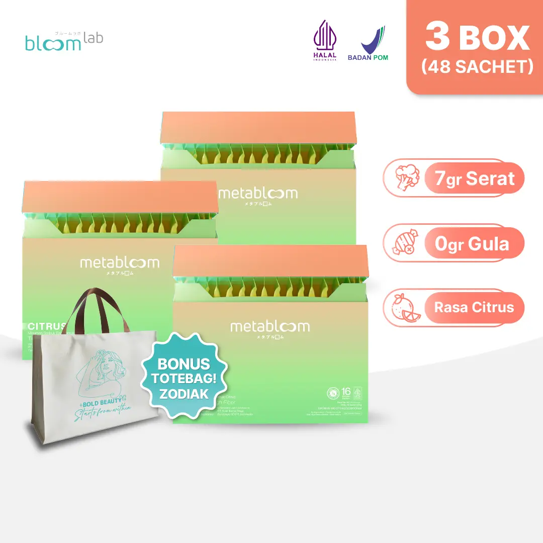 MetaBloom Minuman Rasa Jeruk Citrus - 48 sachet