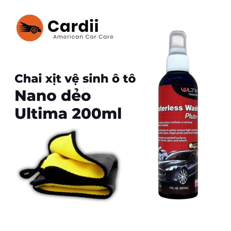 Combo Chai Xịt Vệ Sinh Ô Tô Ultima Nano Dẻo 200ml kèm khăn lau Microfiber cao cấp – Làm Sạch Không Cần Nước Tạo Bóng Bảo Vệ Sơn Phù Hợp Với Mọi Bề Mặt Xe
