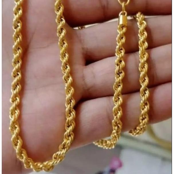 KALUNG TAMBANG TITANIUM PRIA WANITA GOLD AKSESORIS PRIA TITANIUM ASLI 0