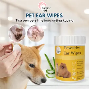 Pawsitive Vibes Tisu pembersih telinga anjing kucing isi 130 lembar - Chamomile Pet Ear Wipes