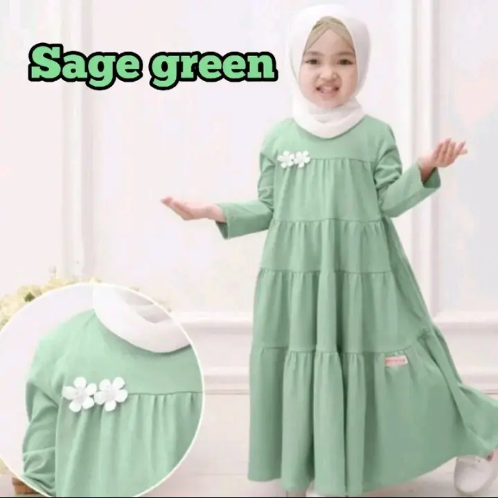 gamis anak dania crinkle nyaman rapi