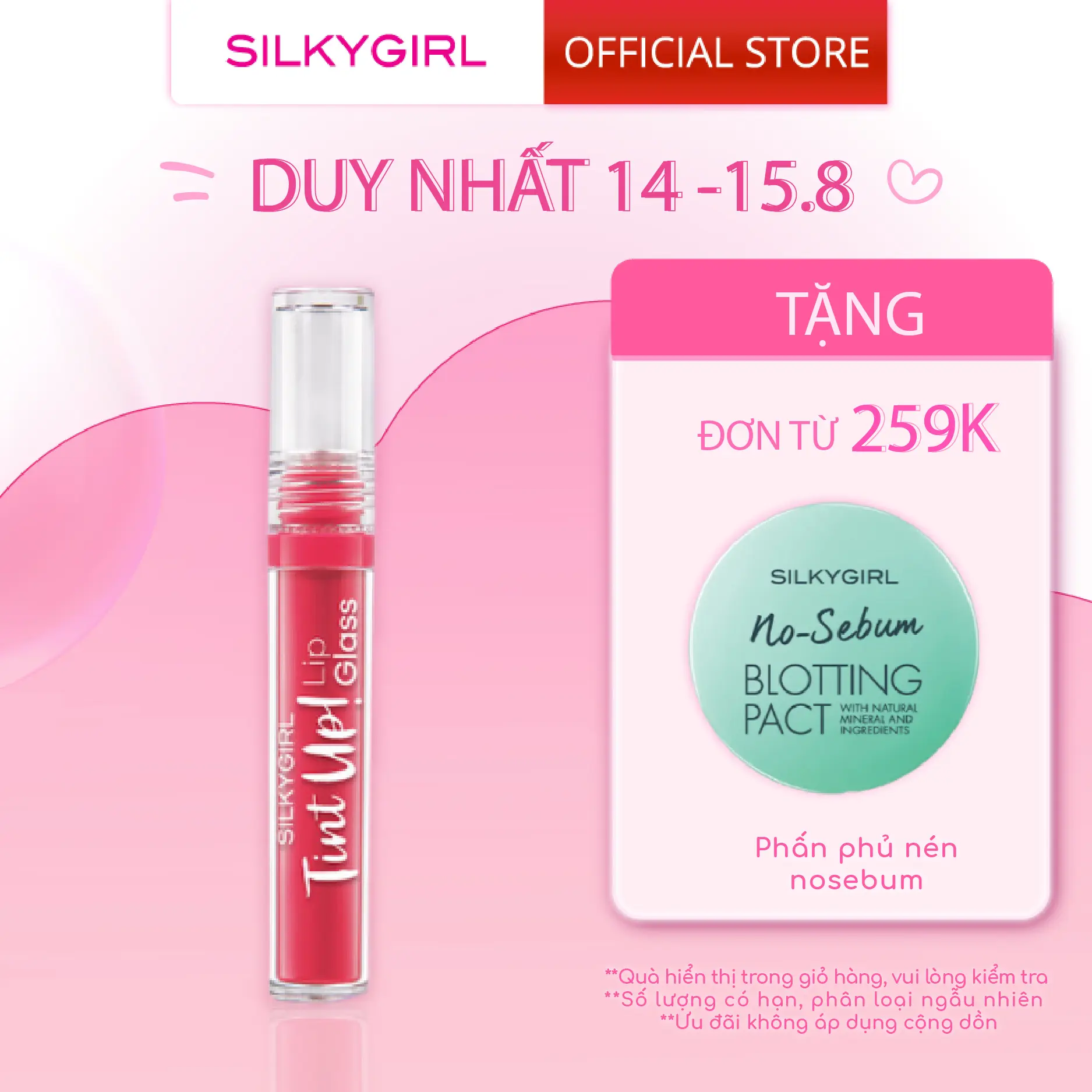 Son Bóng Silkygirl Tint Up Lip Glass căng bóng mọng nước dưỡng ẩm lâu trôi 3g - Cosmetic, Son Môi, Trang Điểm