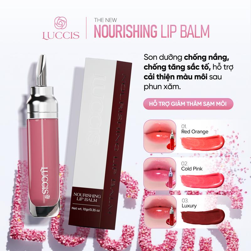 Son Dưỡng Môi LUCCIS Dạng Thỏi 10G Có Màu Có Thành Phần Chống Nắng Giúp Bảo Vệ Môi Khỏi Tác Động Của Môi Trường Hỗ Trợ Lên Màu Môi Sau Phun Môi Cải Thiện Thâm Loang Sau Phun Môi Dưỡng Ẩm Giúp Cho Môi Luôn Mềm Mịn Căng Mọng Skincare Cosmestic