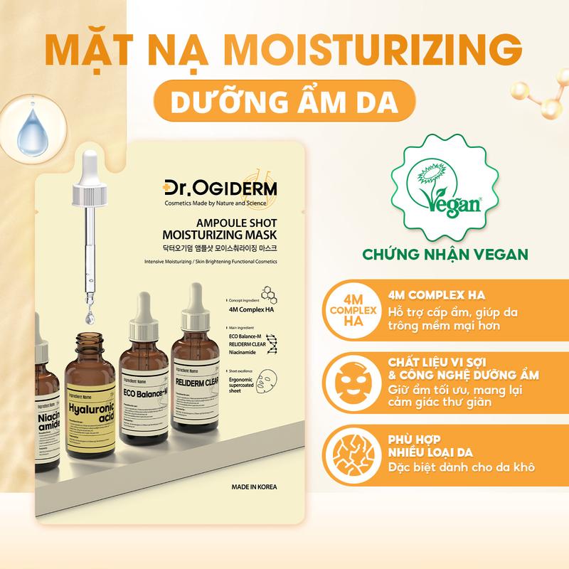 [DEAL ĐỘC QUYỀN] DR OGIDERM COMBO 2 Hộp Mặt Nạ Vải Vi Sợi Ampoule Shot Mask Công Nghệ Chăm Da Thế Hệ Mới Từ Hàn Quốc 30ml 5