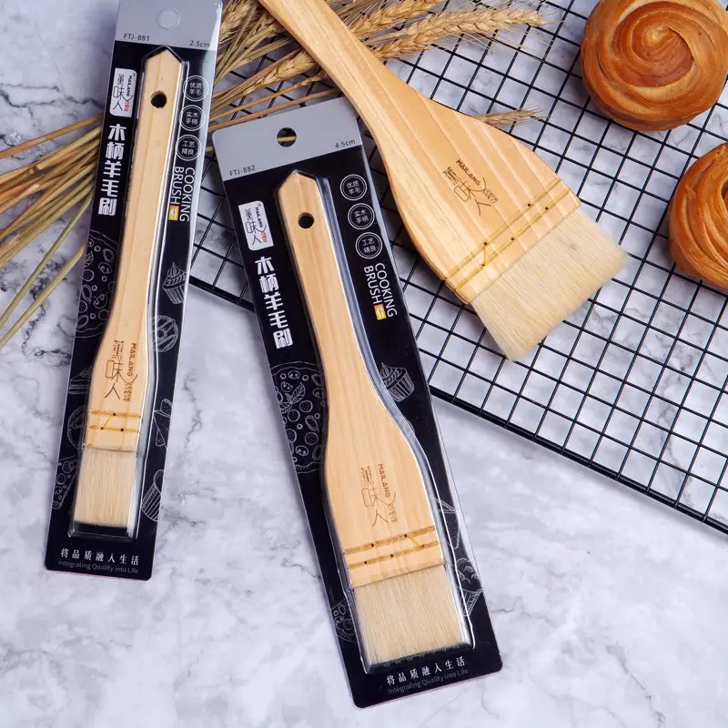 kuas bulu domba tidak rontok / kuas roti / cooking brush premium Kitchenware