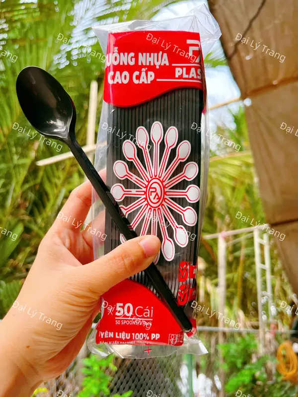 Muỗng Trà Sữa Dài 20cm Nhựa PP Nguyên Sinh Đủ Màu 50 Cái/Bịch 3