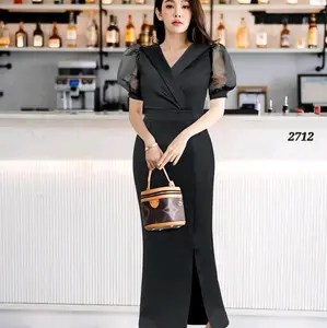 Laura dress scuba Gaun wanita panjang bodycon Formal