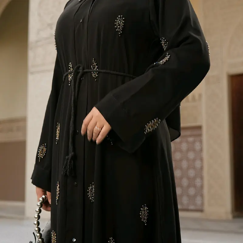 gamis abaya saraza tipe zainab Muslim Wanita Dress Dewasa Hitam Maxi Lebaran Arab Remaja Syari Mewah 3