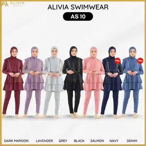 Baju Renang Muslimah AS10 Baju renang wanita muslimah Pakaian Renang Wanita Dewasa ALIVIA HOUSE SWIMWEAR AS10