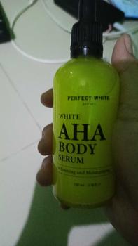 Product Review of PERFECT WHITE AHA Body Serum Whitening and Moisturizing 20ml | 50ml | 100ml | Serum Pemutih Badan | AHA Body Serum Bleaching | Body Bleaching | Body Serum | Pemutih Badan DC from m** e** 0