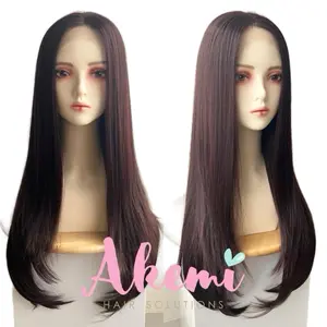 [AKEMI HAIR] - HALF LACE WIG AKEMI LURUS 60cm Rambut Palsu Wanita Dewasa Panjang Natural Premium Wig Bebas Belahan Rambut Marcellashairclip