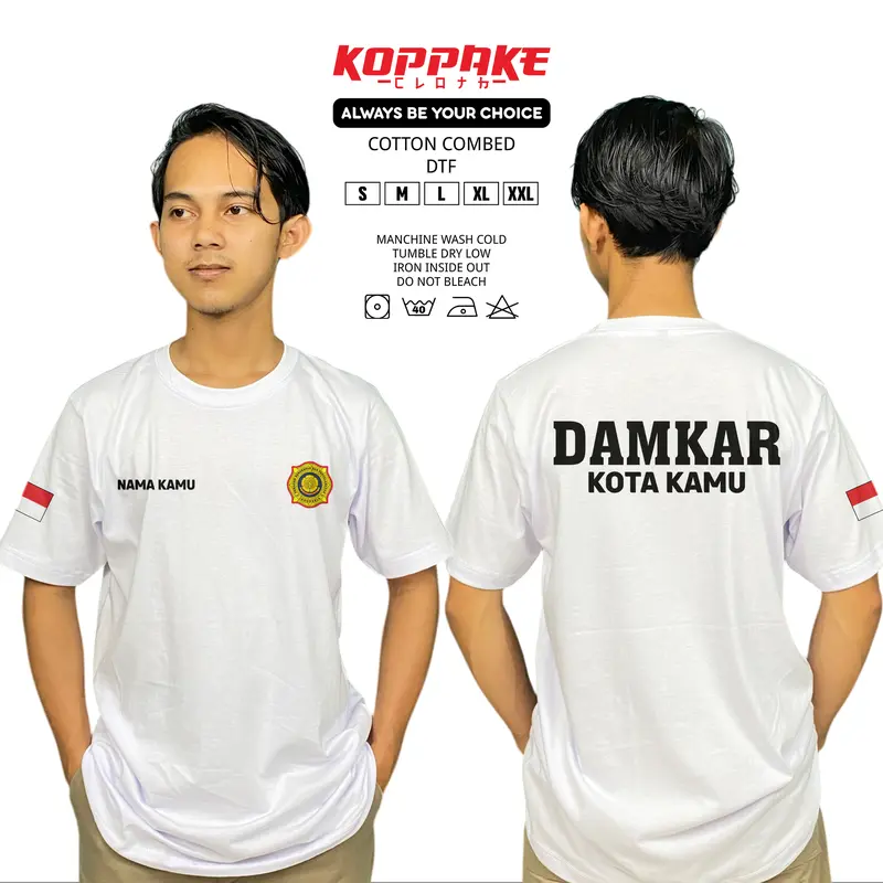 Kaos Pemadam Kebakaran DAMKAR Gratis Nama dan Kota Kamu Lengan Pendek Baju Distro 6