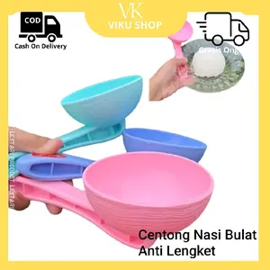 Centong Nasi Pandang Sendok Cetakan Setengah Bulat Dengan Gagang Anti Lengket