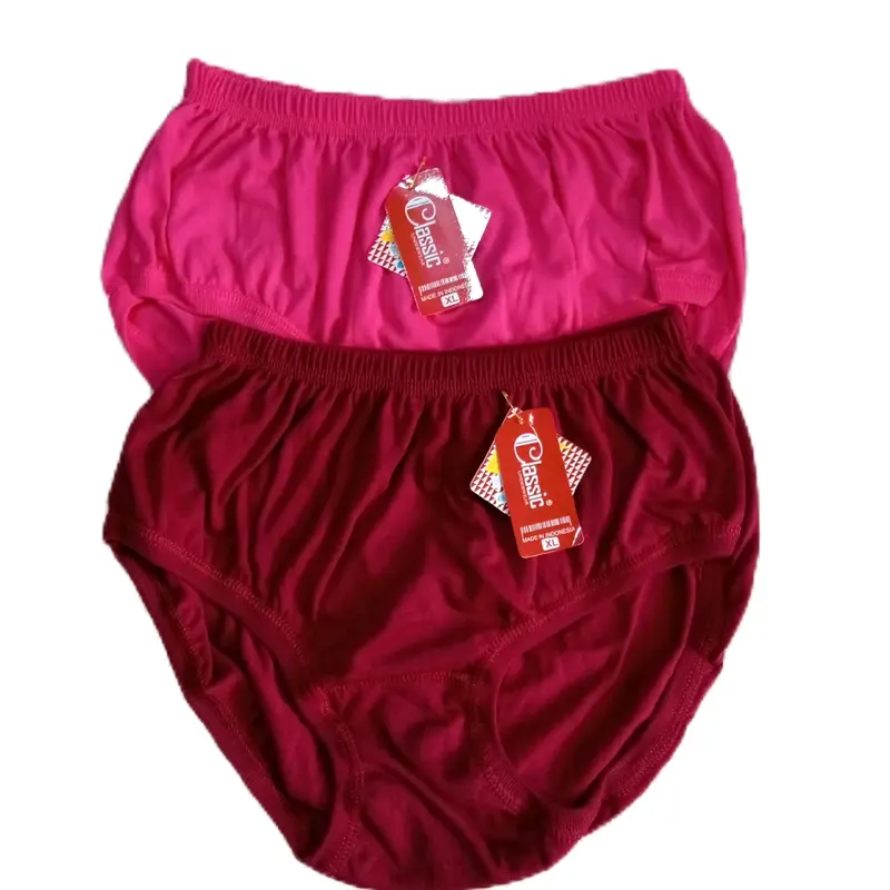 Pakaian CD Wanita Katun Dewasa Polos Ukuran L, XL, XXL - 3 Pcs - Motif Cewek 1