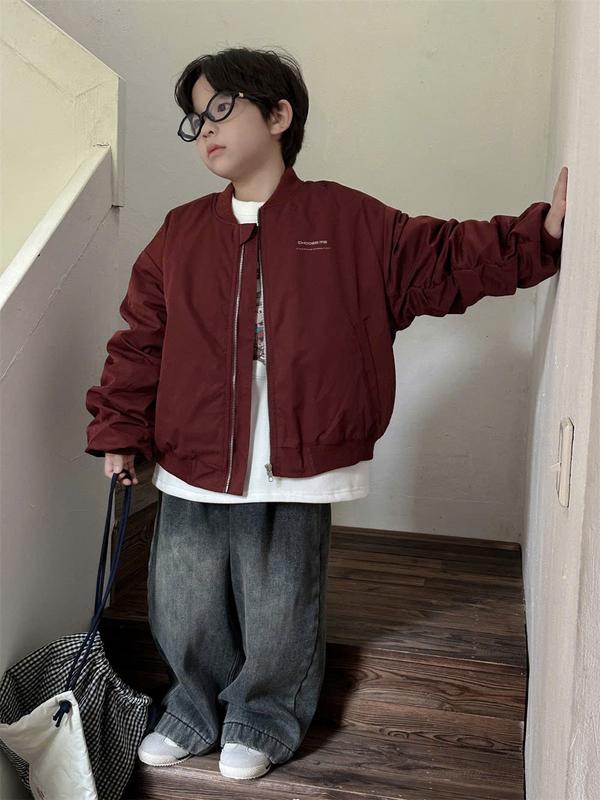  Áo Khoác Phao Bomber Đỏ 90173 Trần Trám Bên Trong Hàng Lemon J  18-50kg  4 đến 14 tuổi  Cho Bé Trai Và Gái 