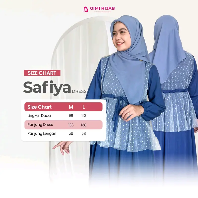 Dress Safiya dengan Bahan Syakilla dan Tulle Luxury, Tali yang Bisa Dikerut, Busui dan Wudhu Friendly - Hitam Gamis Wanita 4