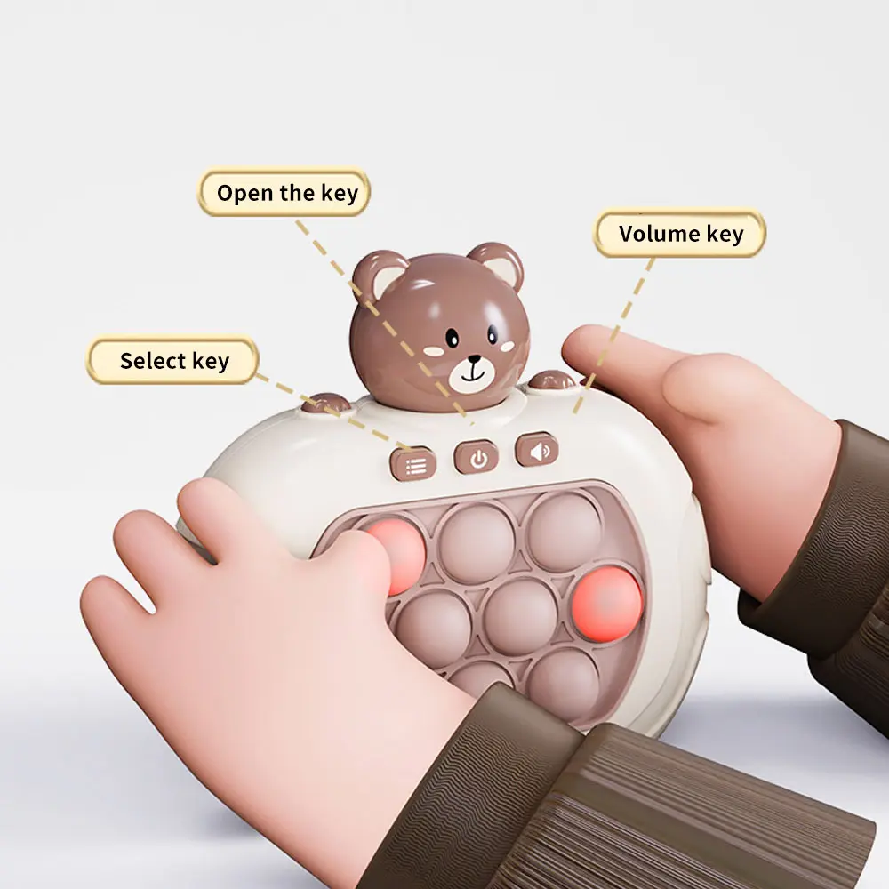 【UBaby】Tantangan Game Gelembung Dorong Mainan Fidget Dengan Mesin Game LED Menghilangkan Stres Mainan fidget toys game Game Gelembung Dorong Cepat Hadiah Dewasa Kotak Permainan pop toy Robot Jam Kaki