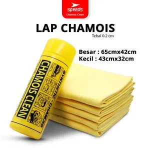 SPEEDS Lap Mobil Chamois 32x43cm Kain Lap Tebal Plas Daya Serap Tinggi Lentur Serbaguna