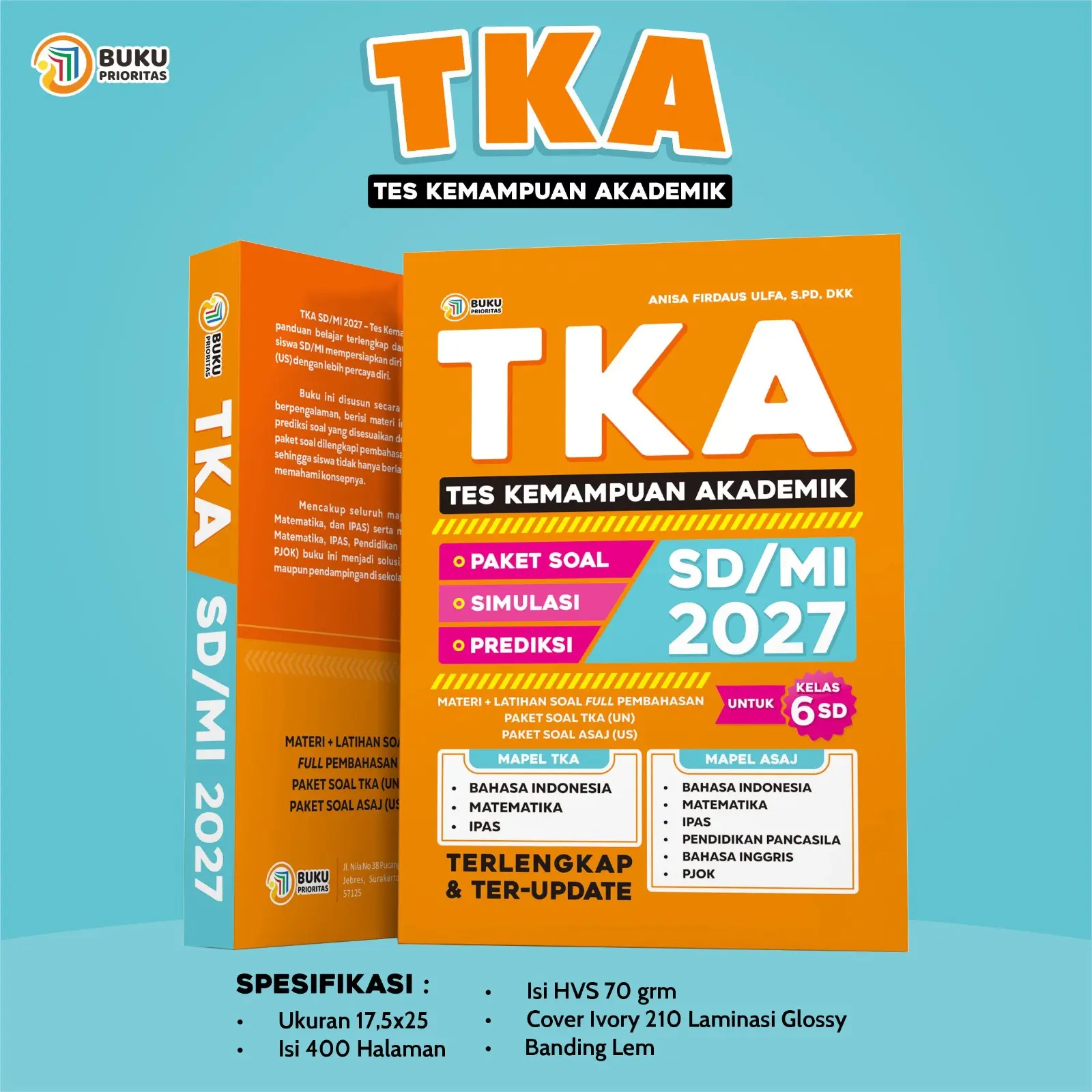 Buku TKA SD MI 2027 Matematika Bahasa Indonesia Soal Asli HOTS Ujian Nasional & Sekolah